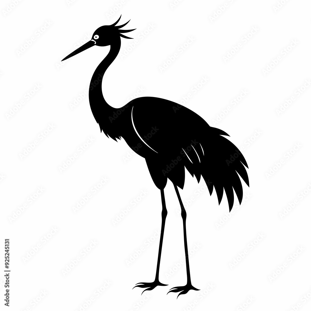 Crane Black silhouette Crane Black silhouette