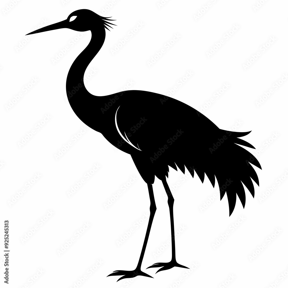Fototapeta premium Crane Black silhouette