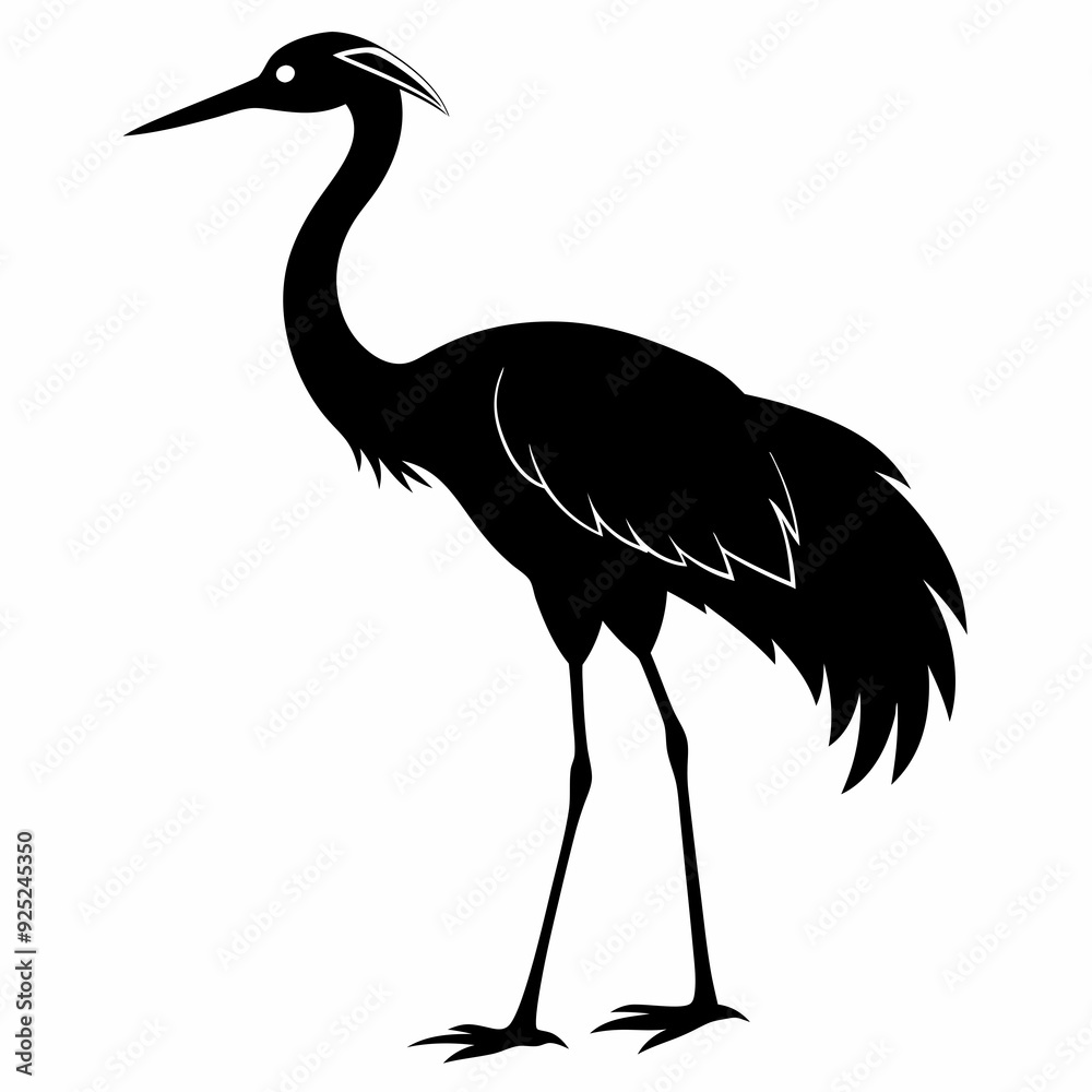 Crane Black silhouette Crane Black silhouette
