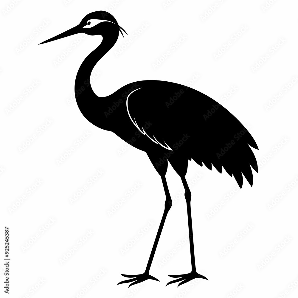 Obraz premium Crane Black silhouette