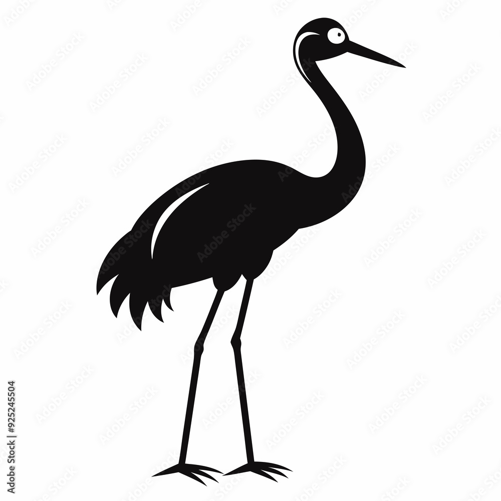 Crane Black silhouette Crane Black silhouette