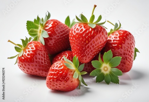 strawberries on white background