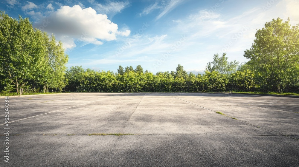 Empty cement yard with a wide, open space, perfect for multi-purpose activities like sports or storage. Empty cement yard with a wide, open space, perfect for multi-purpose activities like sports or storage.