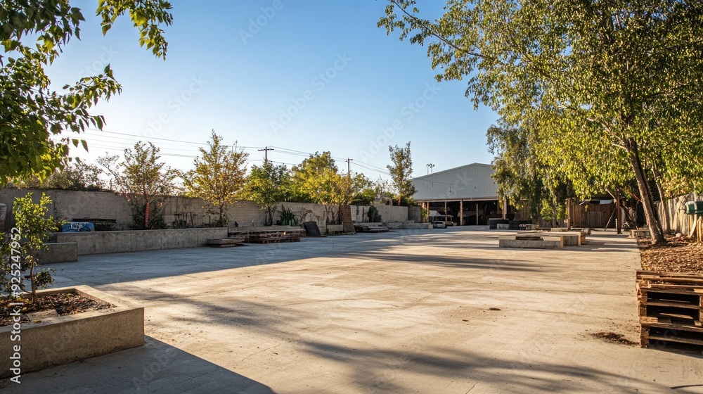 Expansive cement yard, perfect for hosting large-scale events or serving as a parking area. Open and versatile. Expansive cement yard, perfect for hosting large-scale events or serving as a parking area. Open and versatile.