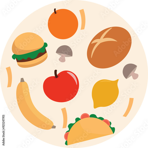 vector graphic of world food day good for world food day celebration. flat design. flyer design.flat illustration