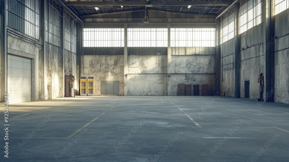 Large, open cement yard with ample space for multi-purpose activities, from sports to industrial use. Large, open cement yard with ample space for multi-purpose activities, from sports to industrial use.