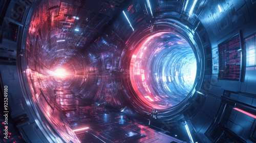 Future vision of energy production, featuring fusion power plants and other advanced technologies photo