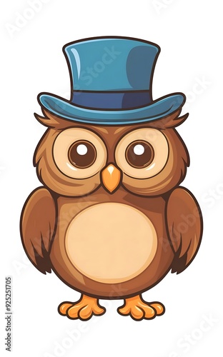 owl in a hat cartoon