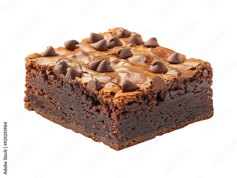 Chocolate brownie and chocolate chips isolated on transparent background. Chocolate brownie and chocolate chips isolated on transparent background.