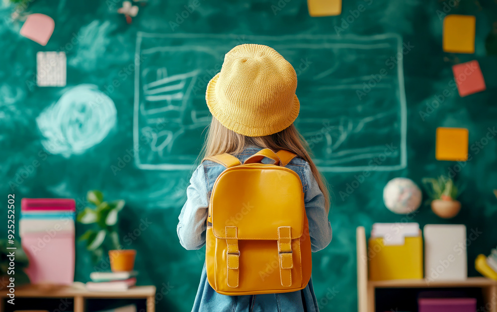 back to school. young child with a backpack back to school. young child with a backpack