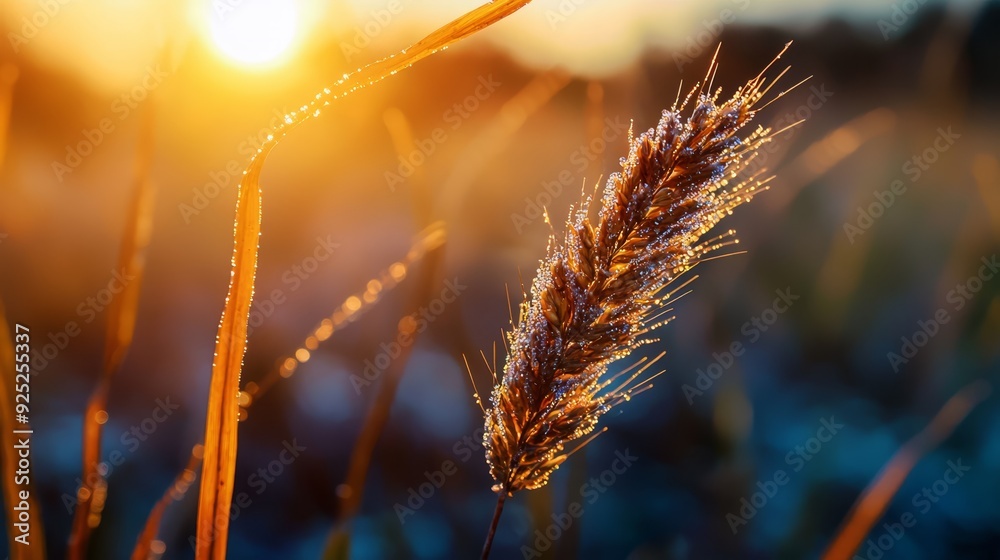 A tight shot of towering grass, sun casting long shadows behind, foreground displaying a softly blurred depiction of the same A tight shot of towering grass, sun casting long shadows behind, foreground displaying a softly blurred depiction of the same