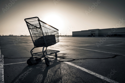 Wallpaper Mural Overturned Shopping Cart in Parking Lot Torontodigital.ca