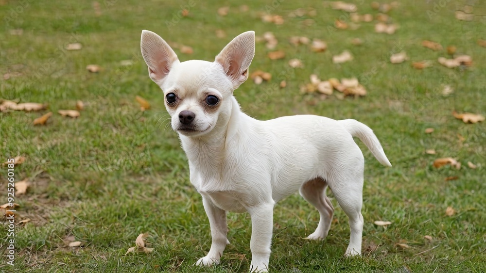 Cream smooth coat chihuahua dog in the park Cream smooth coat chihuahua dog in the park