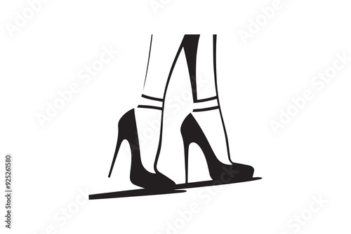 silhouette of a woman's high heels vector . highheels  vector