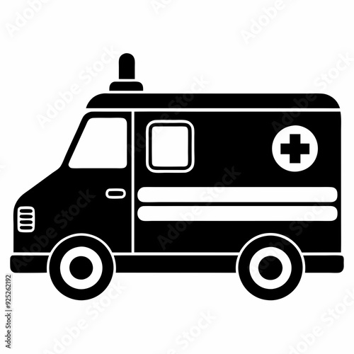 ambulance Black silhouette