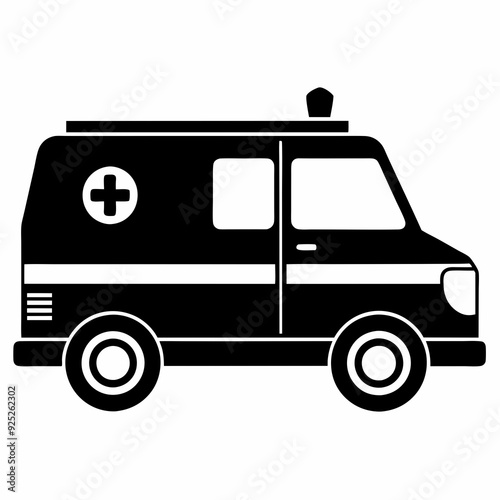 ambulance Black silhouette