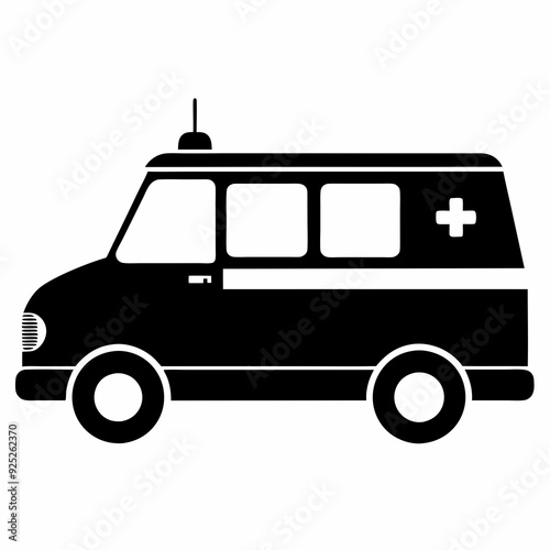ambulance Black silhouette