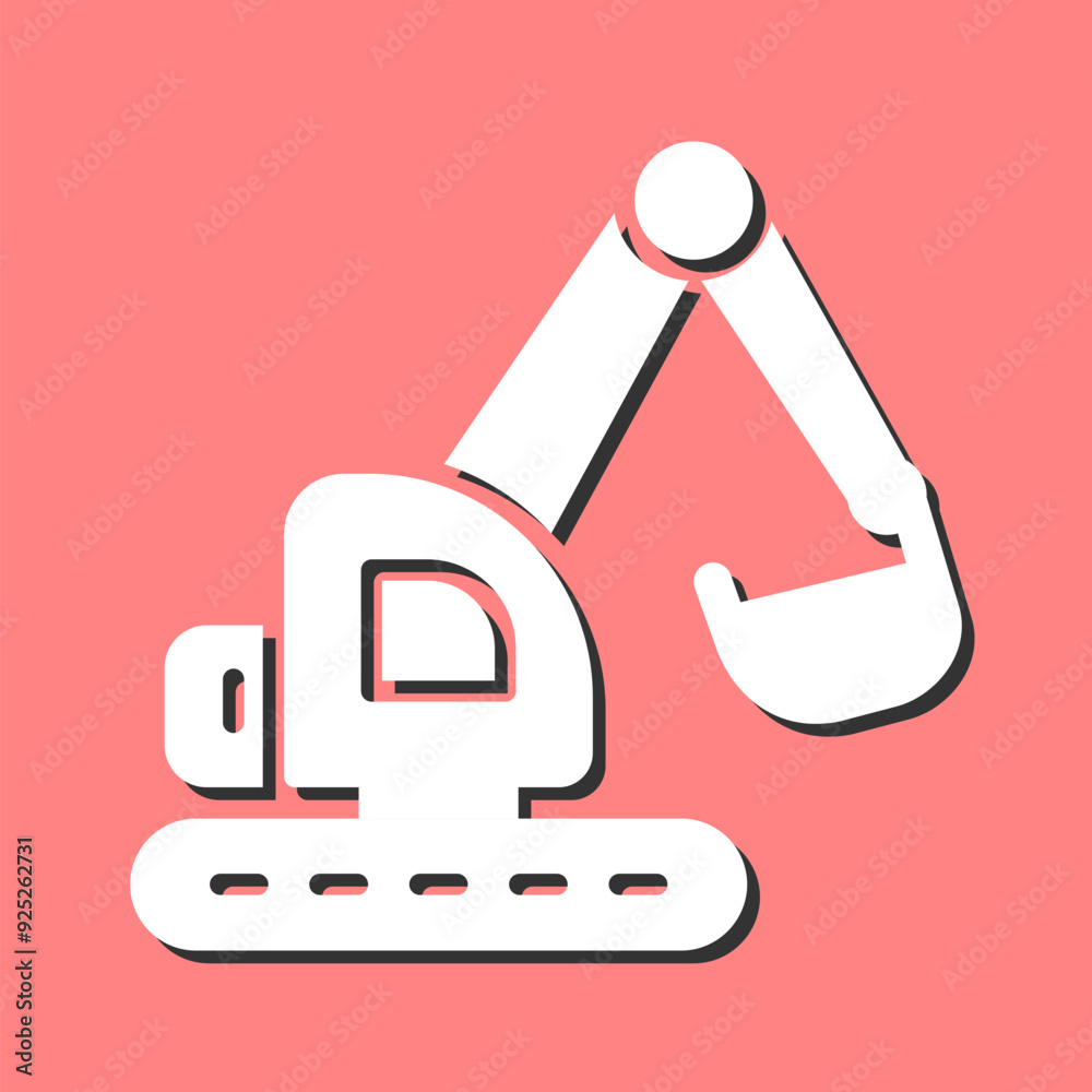 Fototapeta premium Excavator Vector Icon