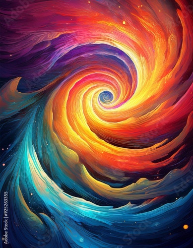 psychedelic background featuring a hypnotic spiral vortex abstract colorful wallpaper. dynamic dimensions swirling colors