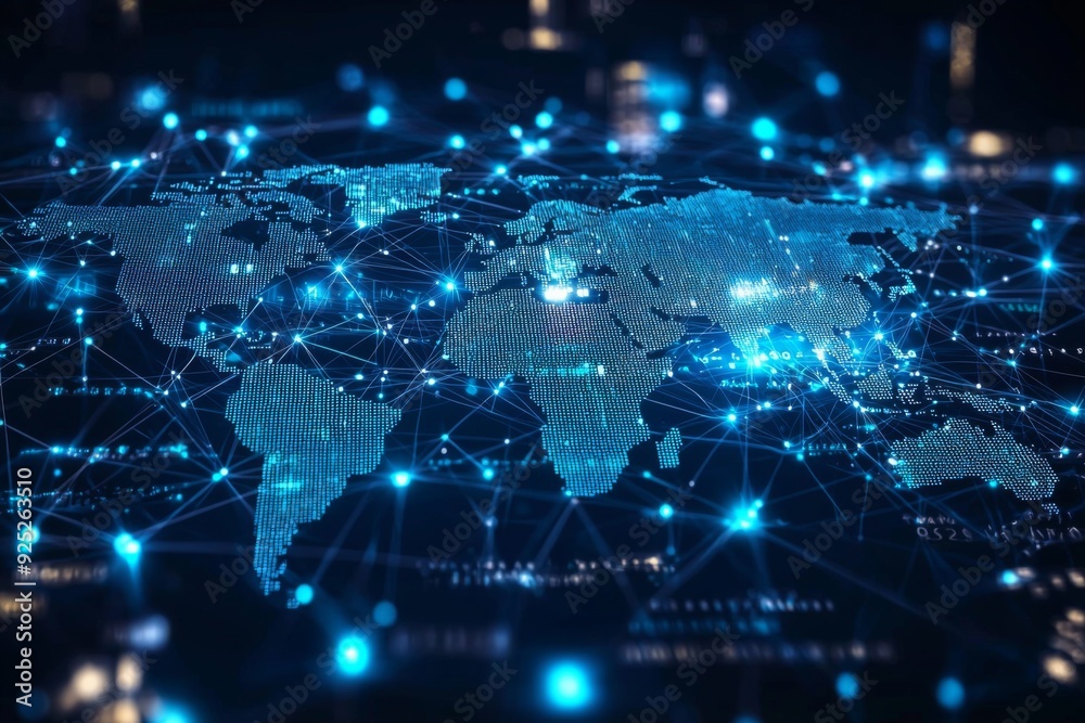 Global Digital Business Network Connection Illustration created with Generative AI Global Digital Business Network Connection Illustration created with Generative AI