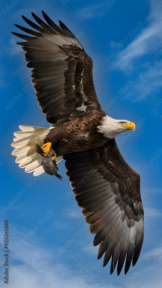 Bald Eagle Flying in Blue Sky, Real Photo, Pattern Background, Wallpaper, Cover and Screen for Smartphone, Cell Phone, Computer, Laptop Bald Eagle Flying in Blue Sky, Real Photo, Pattern Background, Wallpaper, Cover and Screen for Smartphone, Cell Phone, Computer, Laptop