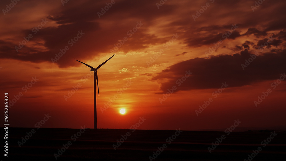 Obraz premium Moderne Windkraftanlage symbolisiert saubere Energie und Umweltschutz. Ideal für Themen wie erneuerbare Energien und Nachhaltigkeit