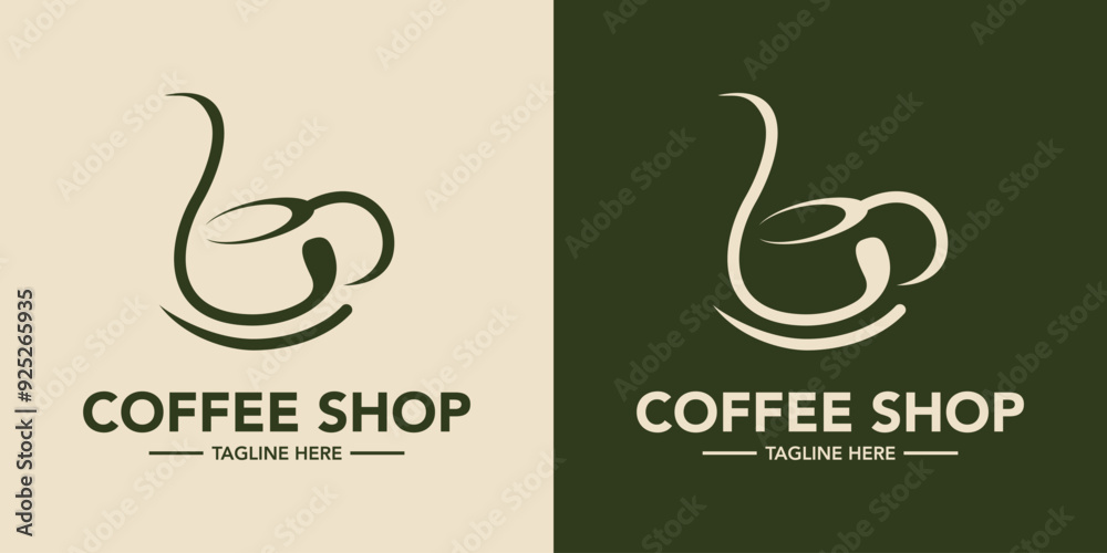 Coffee shop minimalist logo design Coffee shop minimalist logo design