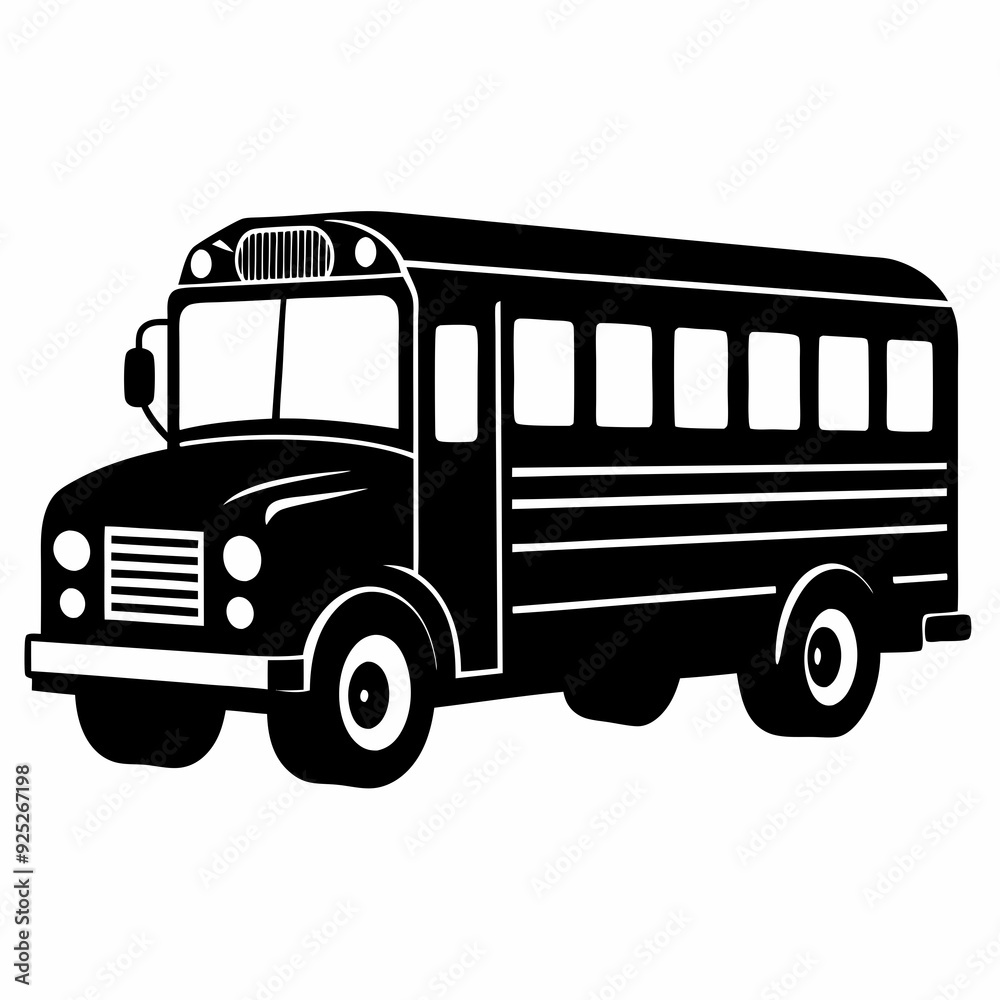 School bus Black silhouette School bus Black silhouette