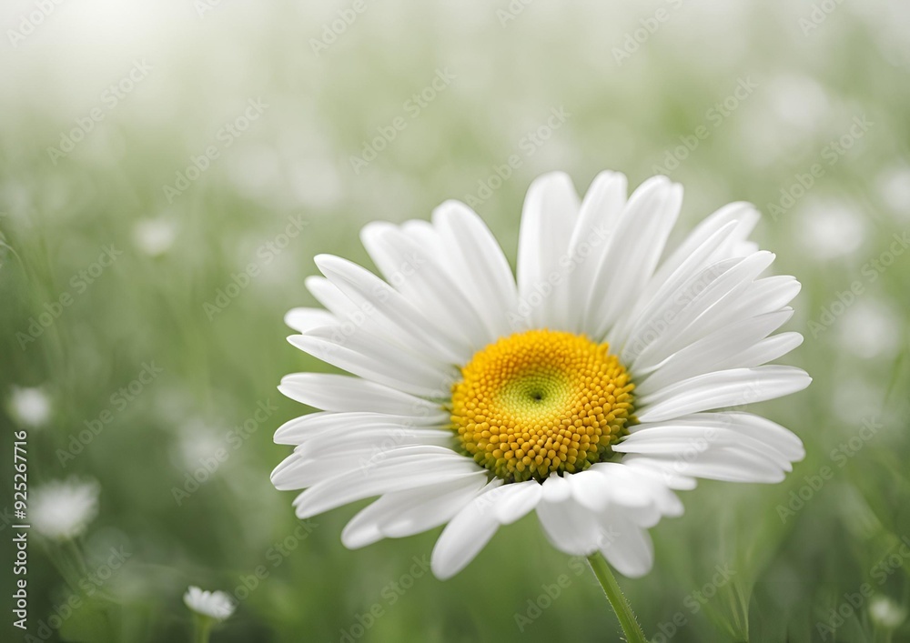 Fototapeta premium Daisy flower on a white light backgroud