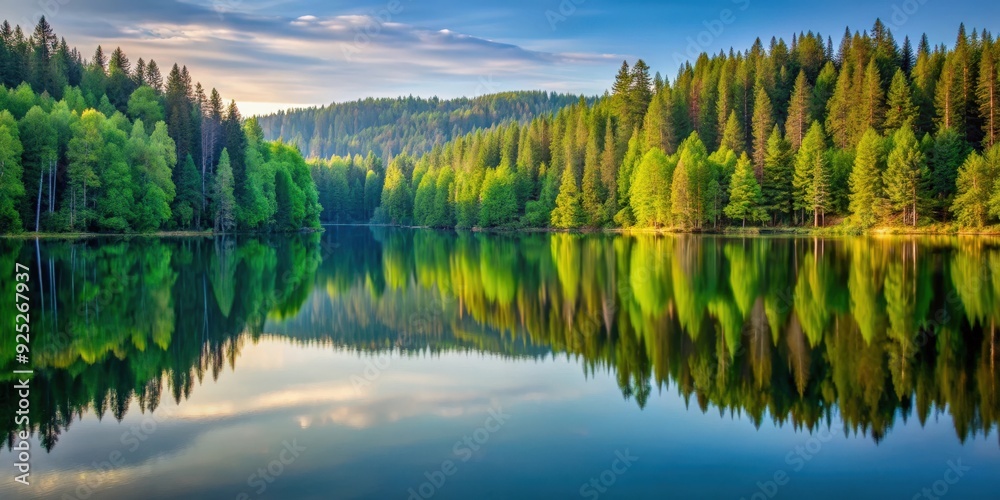 Tranquil scene of a serene forest reflecting in a calm lake , nature, beauty, tranquil, resilience, graphic, peaceful, harmony Tranquil scene of a serene forest reflecting in a calm lake , nature, beauty, tranquil, resilience, graphic, peaceful, harmony