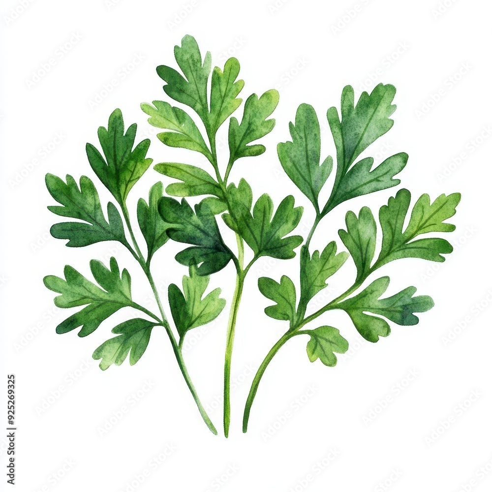 Watercolor Parsley Sprig. Watercolor Parsley Sprig.