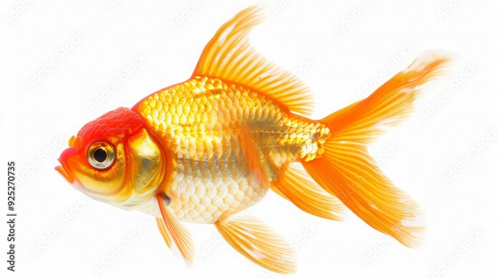 Fototapeta premium Golden Fish Isolated on White Background
