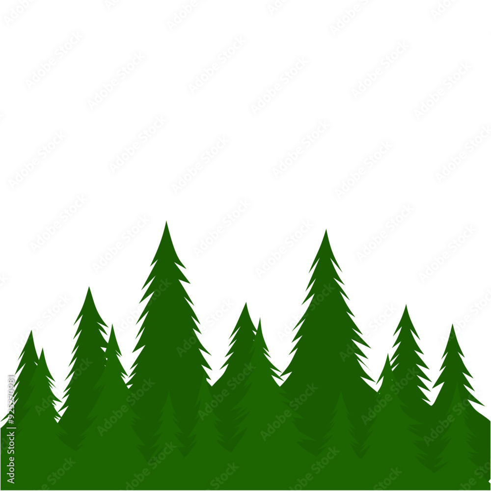 Obraz premium Lush Green Forest Illustration