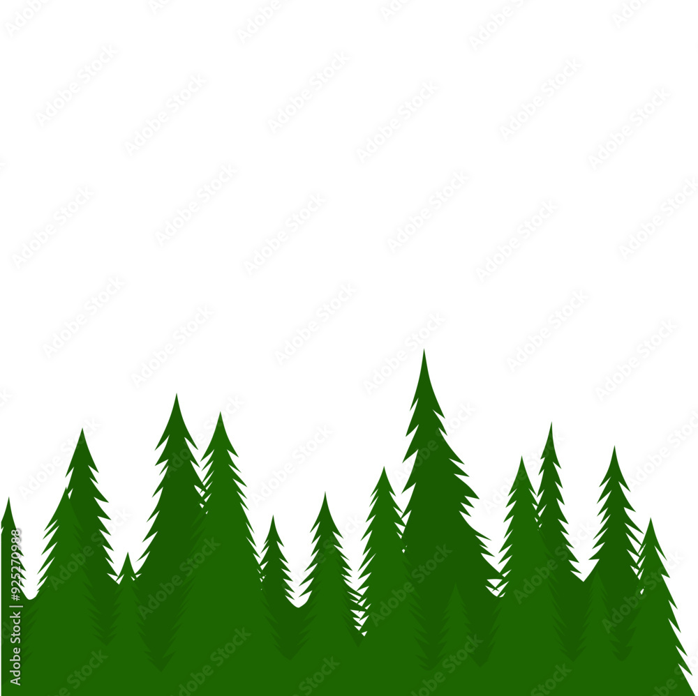 Obraz premium Lush Green Forest Illustration