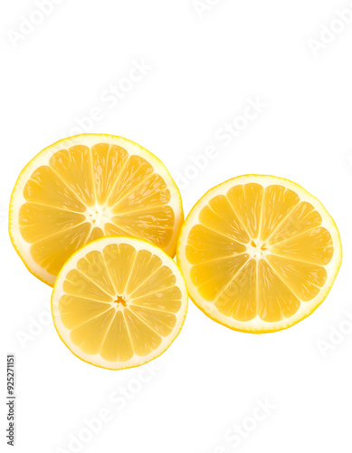 ripe lemon fruit half and slices isolated, Fresh and Juicy Lemon, transparent png, cut out isolated with white highlights, png