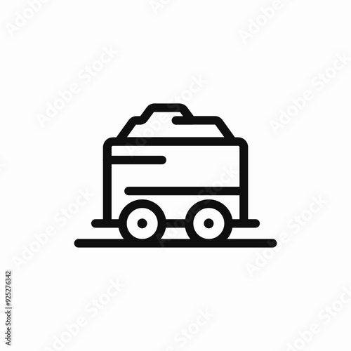 mine gold wagon trolley icon