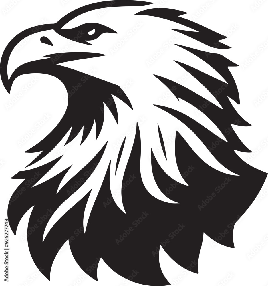 Obraz premium Bald eagle icon silhouette vector art illustration
