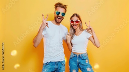 The cheerful friends posing