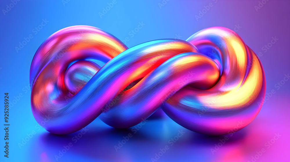 A colorful, intertwined 3D knot design with a glossy finish against a gradient background. A colorful, intertwined 3D knot design with a glossy finish against a gradient background.
