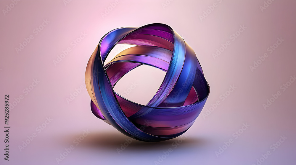 A colorful, intertwined 3D shape with smooth curves and gradients, creating a modern aesthetic. A colorful, intertwined 3D shape with smooth curves and gradients, creating a modern aesthetic.