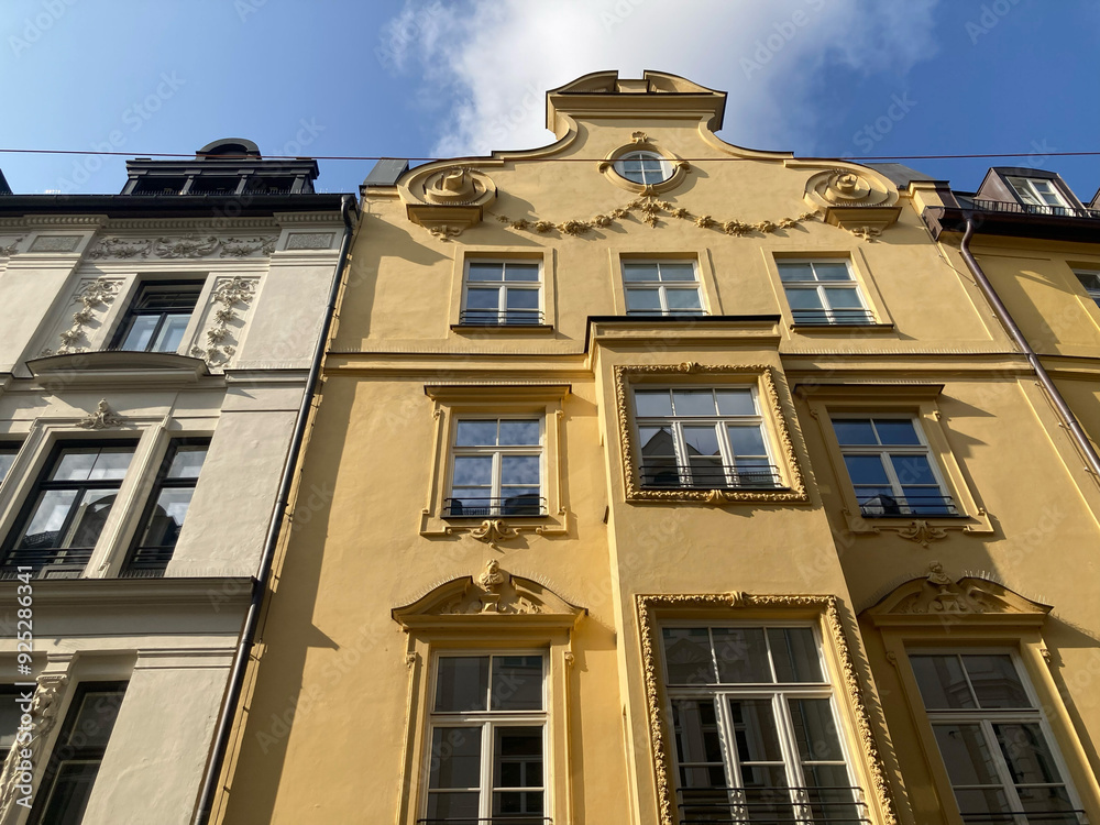 Altstadtfassaden in München, Deutschland