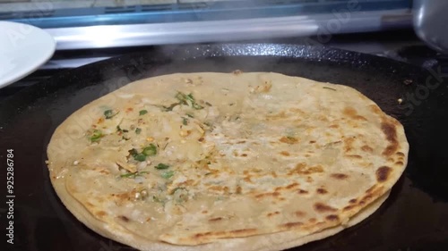 A footage of Asian potato paratha