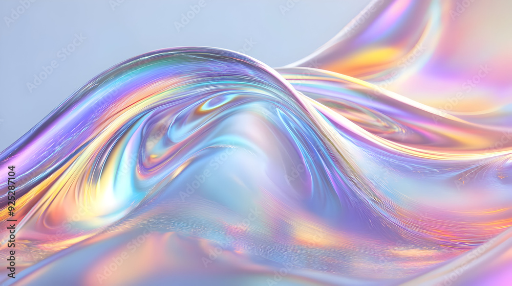 A colorful, iridescent wave-like texture with smooth, flowing patterns. A colorful, iridescent wave-like texture with smooth, flowing patterns.