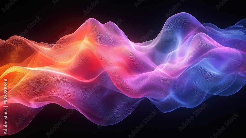 Abstract Digital Wave with Glowing Red, Pink, and Blue Hues Abstract Digital Wave with Glowing Red, Pink, and Blue Hues