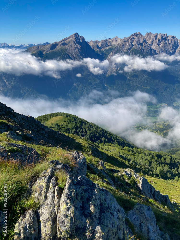 Ausblick von der Kreuzeckgruppe auf die Lienzer Dolomiten