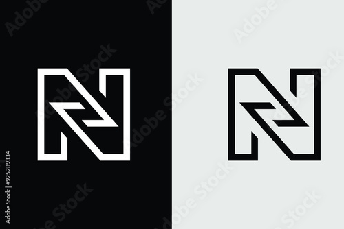 logo letter N logo icon design template elements, initial letter N silhouette logo design , letter N logo design