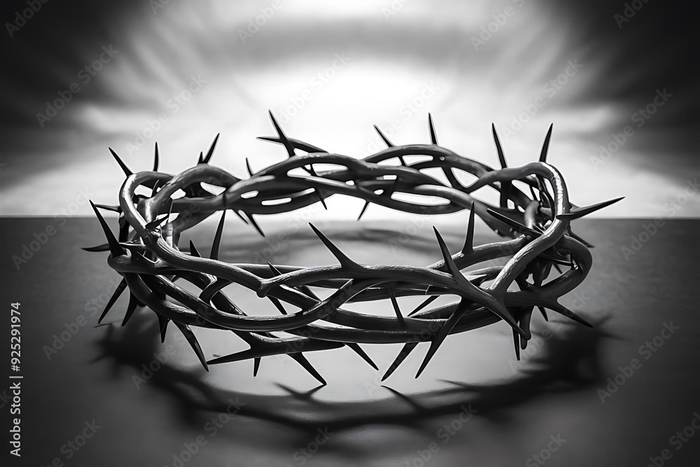 Fototapeta premium Crown of Thorns of Jesus Christ: Symbol of Crucifixion, Christianity, and Faith