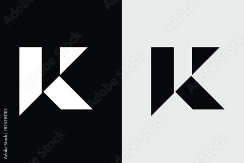 Unique and modern abstract Letter K logo icon design template, letter k abstract geometric triangle Creative logo design