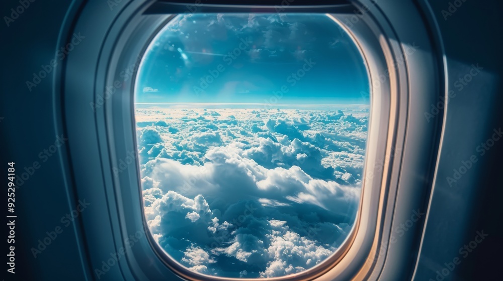 Stunning View of Clouds from Airplane Window Stunning View of Clouds from Airplane Window