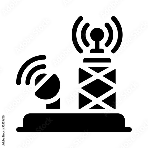 broadcasting glyph icon